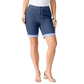 Roaman's Women's Plus Size Classic Stretch Cuffed Short