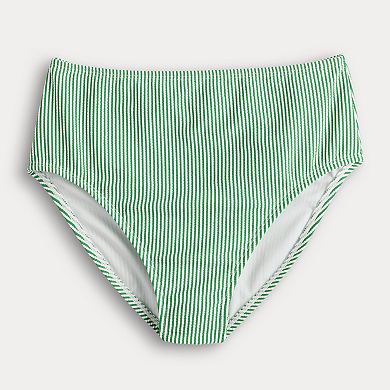 Women's Draper James Striped High-Waist Swim Bottoms