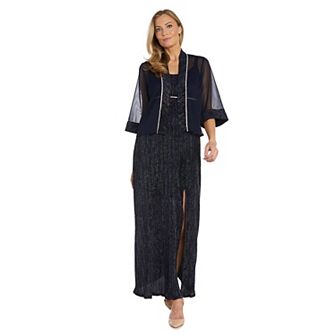 Women's R&M Richards 2 pc Mesh Jacket & Dress Set