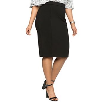 ELOQUII Women's Plus Size The Ultimate Stretch Midi Pencil Skirt