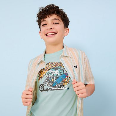 Boys 8-20 Quiksilver Apero Striped Classic Short Sleeve Shirt