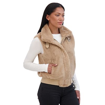 Women's Sebby Collection Faux Fur Zip Front Vest