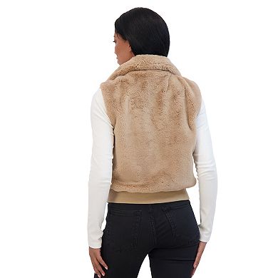 Women's Sebby Collection Faux Fur Zip Front Vest