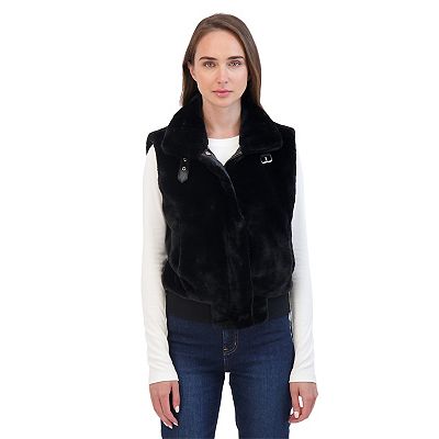 Women's Sebby Collection Faux Fur Zip Front Vest