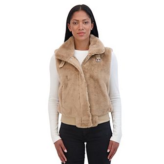 Women's Sebby Collection Faux Fur Zip Front Vest