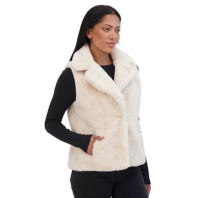 Women's Sebby Collection Faux Fur Snap Front Vest