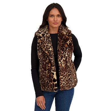 Women's Sebby Collection Faux Fur Snap Front Vest