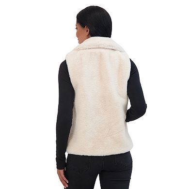Women's Sebby Collection Faux Fur Snap Front Vest