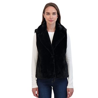 Women's Sebby Collection Faux Fur Snap Front Vest