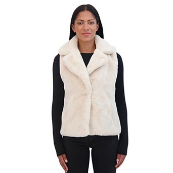 Women's Sebby Collection Faux Fur Snap Front Vest