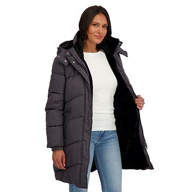 Women's Sebby Collection Cozy Lined Puffer Coat
