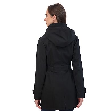 Women's Sebby Collection Zip Front Softshell Trench Coat