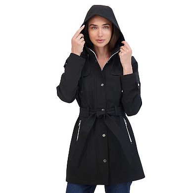 Women's Sebby Collection Zip Front Softshell Trench Coat