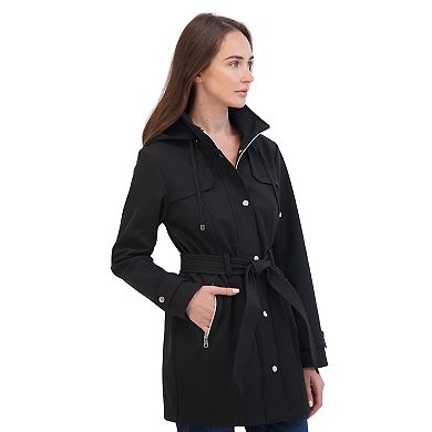 Women's Sebby Collection Zip Front Softshell Trench Coat
