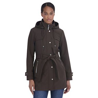 Women's Sebby Collection Zip Front Softshell Trench Coat