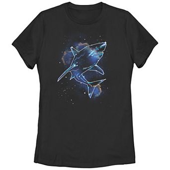 Juniors' Shark Galaxy Graphic Tee