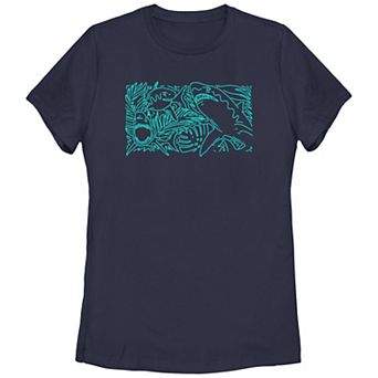 Juniors' Tropical Shark Graphic Tee