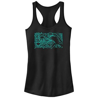 Juniors' Tropical Shark Racerback Tank Top