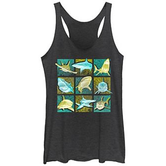 Juniors' Shark Portraits Racerback Tank Top