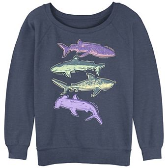 Juniors' Colorful Sharks Graphic Pullover