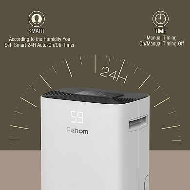Fehom 4500 Sq. Ft. 50 Pint Dehumidifier with Drain Hose for Home and Basement