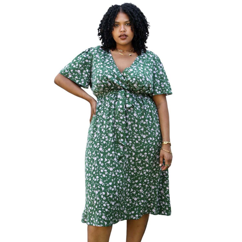 green emerald velvet dress Final Sale Plus Size Sleeveless Tiered Maxi Dress In Yellow and Green