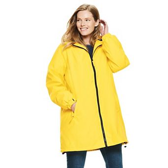 Woman Within Plus Size Hooded Slicker Raincoat