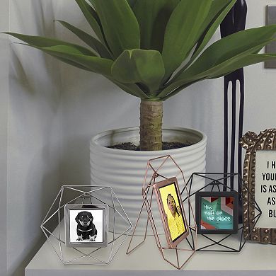 8" Contemporary Hexagonal 4" x 4" Photo Picture Frame - Black