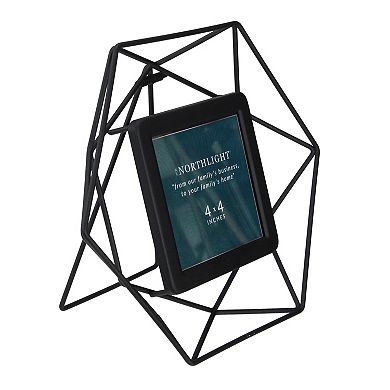 8" Contemporary Hexagonal 4" x 4" Photo Picture Frame - Black