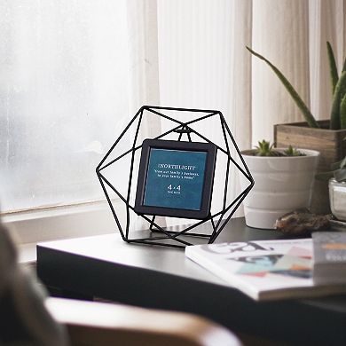 8" Contemporary Hexagonal 4" x 4" Photo Picture Frame - Black