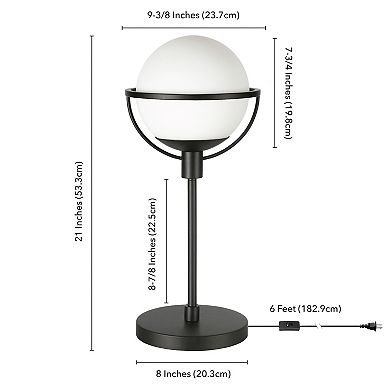 Finley & Sloane Cieonna 21-in. Globe & Stem Table Lamp with Glass Shade
