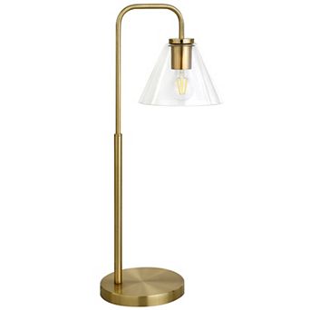 Finley & Sloane Henderson 27 in Arc Table Lamp with Glass Shade