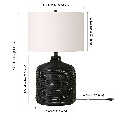 Finley & Sloane Jolina Tall Oversized Rattan Floor Lamp