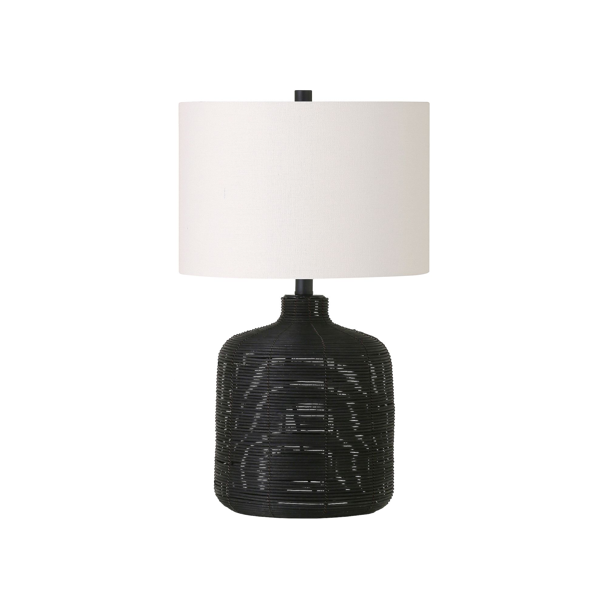 Finley & Sloane Jolina Tall Oversized Rattan Floor Lamp, Black Rattan