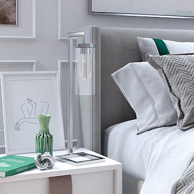 Finley & Sloane Malva 26-in. Table Lamp with Glass Shade