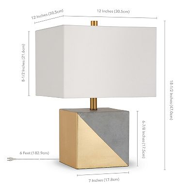 Finley & Sloane Severin Gold Tone Dipped Concrete Table Lamp