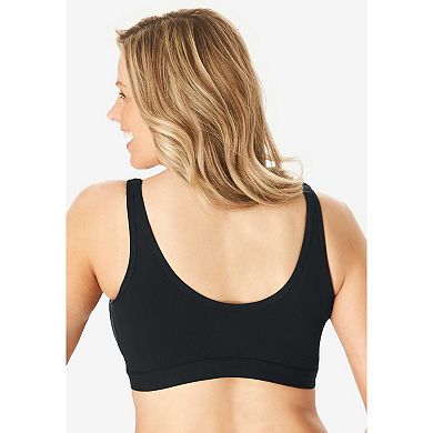 Comfort Choice Women's Plus Size Wireless Zip Front Bra