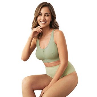 Comfort Choice Women's Plus Size Wireless Zip Front Bra