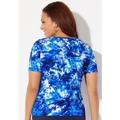 Swimsuits for All Women's Chlorine Resistant Swim Tee Rash Guard