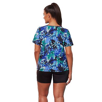 Swimsuits for All Women's Chlorine Resistant Swim Tee Rash Guard