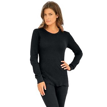 Comfort Choice Plus Size Thermal Crewneck Long-Sleeve Top