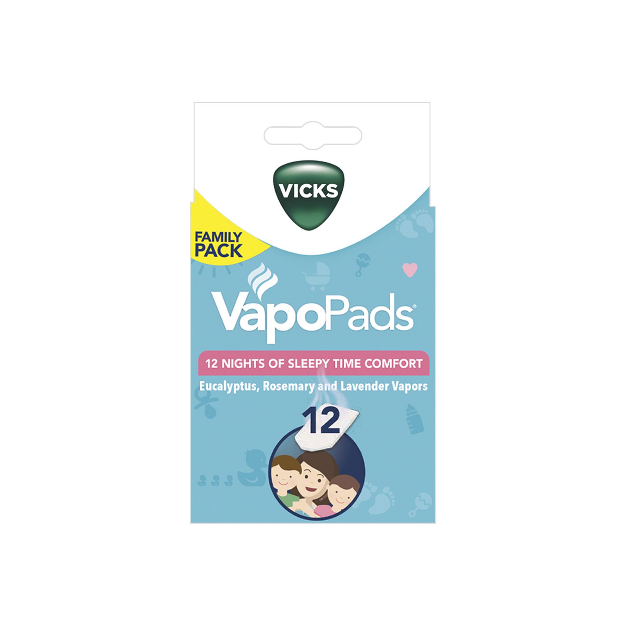 Vicks Pediatric VapoPads 12 Pack, Blue