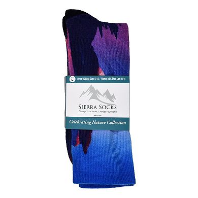 Sierra Socks Valley Camping Pattern Coolmax Socks, Nature Collection For Men & Women Knee High Socks
