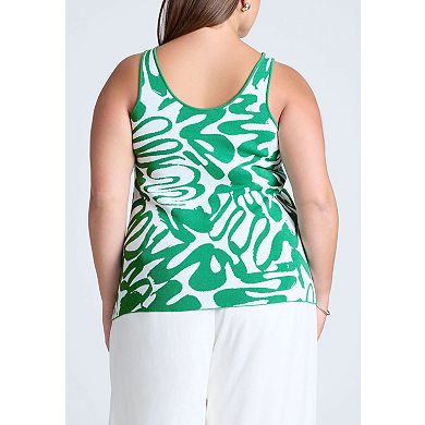Eloquii Women's Plus Size Intarsia Sweater Tank