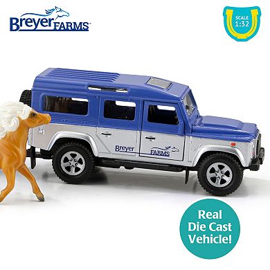 Breyer Horses - Breyer Farms Land Rover and Tag-a-Long Trailer Playset With 2 Stablemates Horses