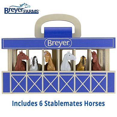 Breyer Horses - Breyer Farms Wooden Stable Playset With 6 Horses