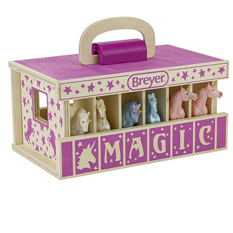 Детские фигурки Breyer Horses - Unicorn Magic Wooden Stable Playset With 6 Unicorns