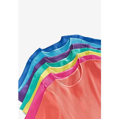 Woman Within Plus Size Waffle Thermal Satin Trim Tee