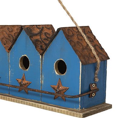 Glitzhome 17" L Distressed Solid Wood Bird House