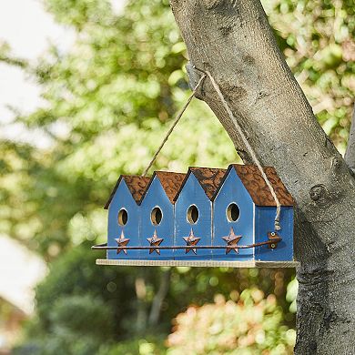 Glitzhome 17" L Distressed Solid Wood Bird House